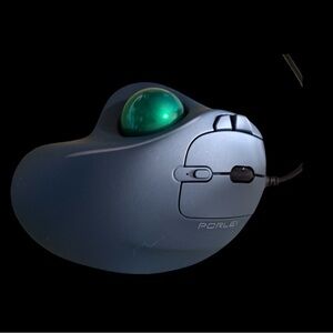 Ergonomic Wired Trackball Mouse with Green Ball for gaming (Right handed) NWT